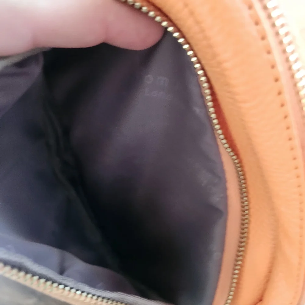 Pom Pom London Orange Crossbody Bag with Patterned Strap - Picture 6 of 9